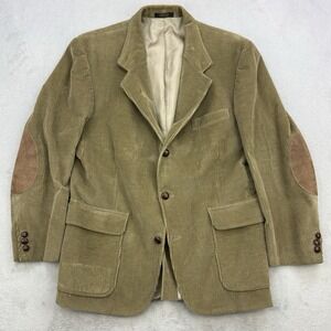 Vintage Orvis Blazer Mens 42R Beige Corduroy Elbow Patches USA Suit Sport Coat